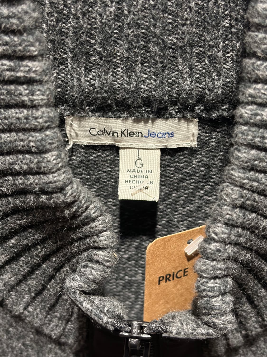L 캘빈클라인 진스 블랙 라인 차콜 니트집업 상품이미지6