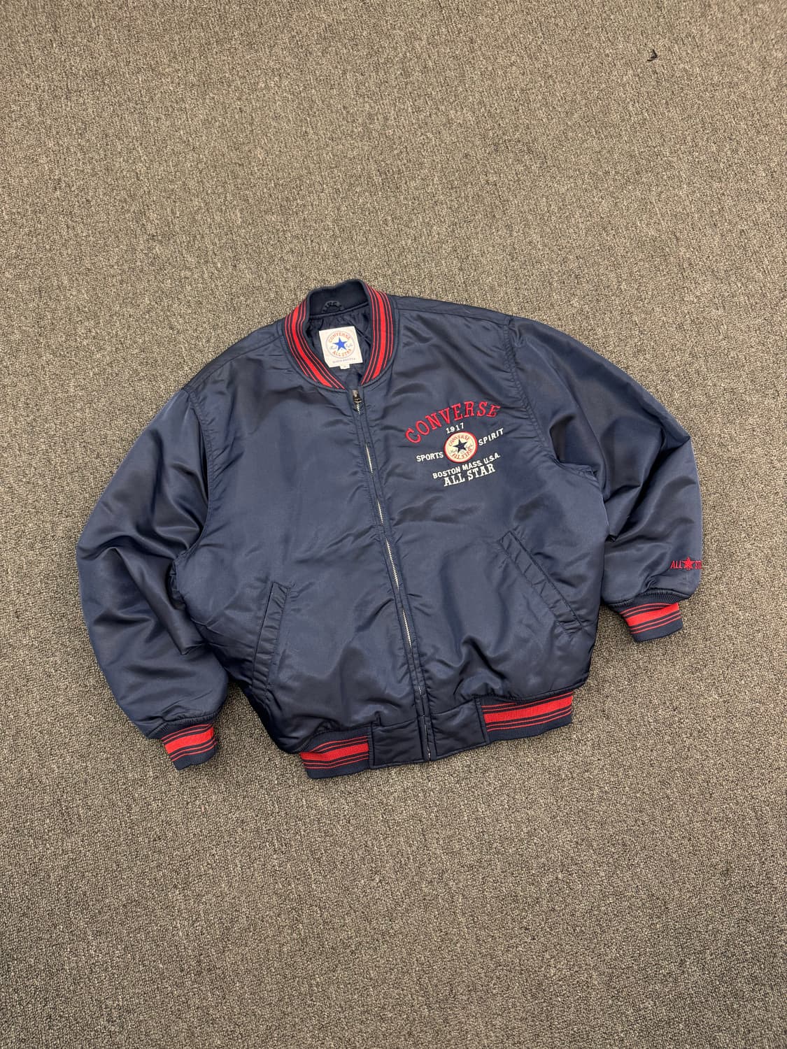 M)컨버스 빈티지 네이비 바시티 봄버 자켓 상품이미지1