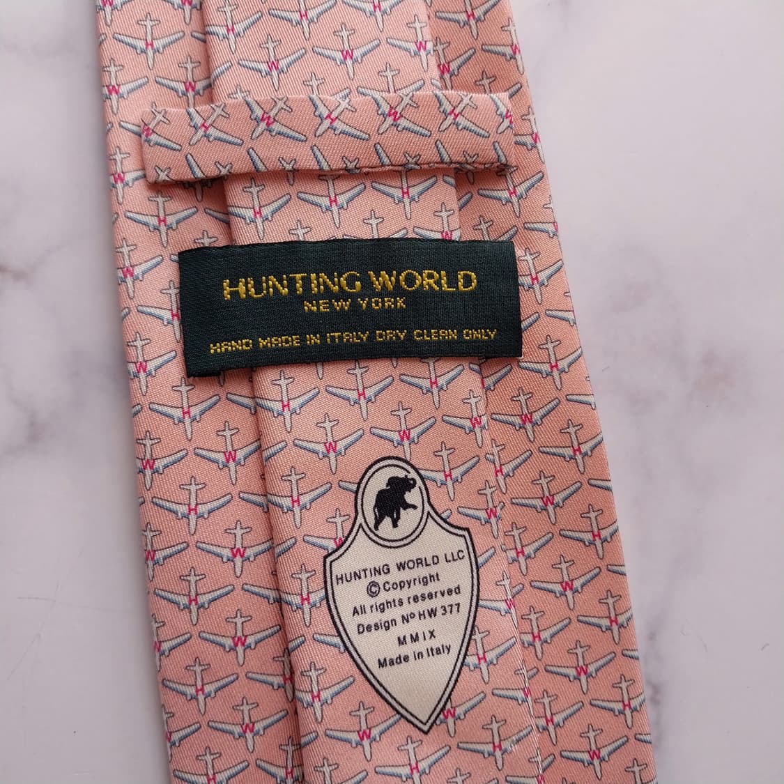 헌팅월드 실크 피치 비행기 모티브 넥타이 8.7cm A+등급 K1258
 상품이미지8