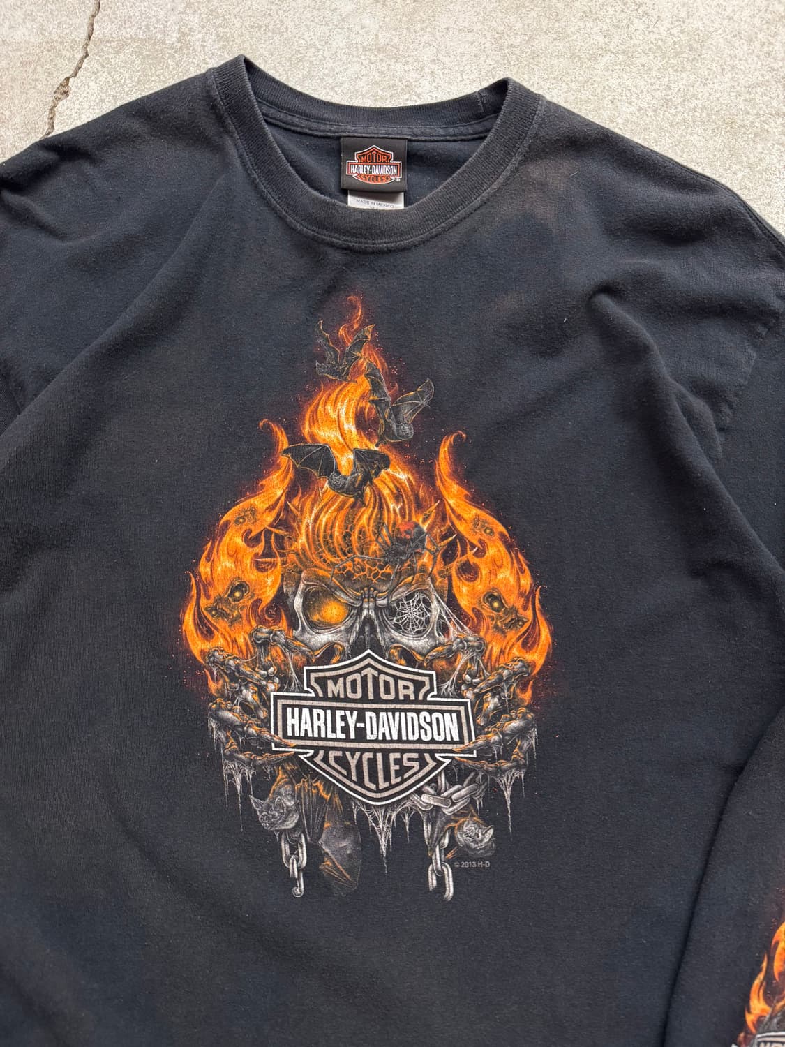 할리데이비슨 스컬 플레임 롱슬리브 상품이미지2
