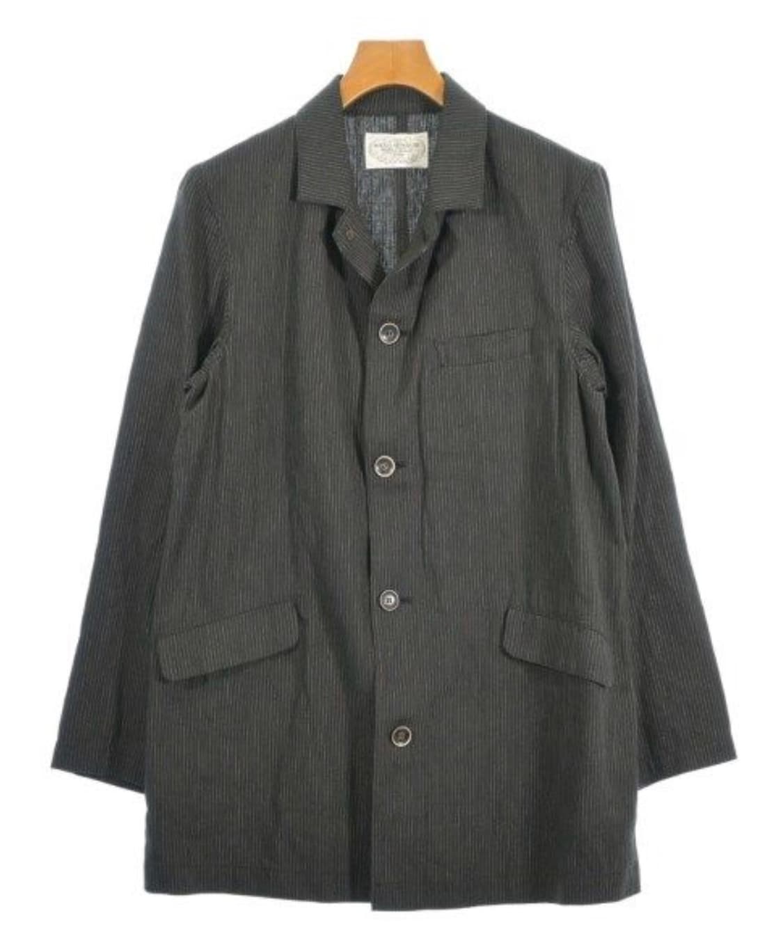 피그벨 코튼 리넨 스트라이프 롱블레이져 상품이미지1