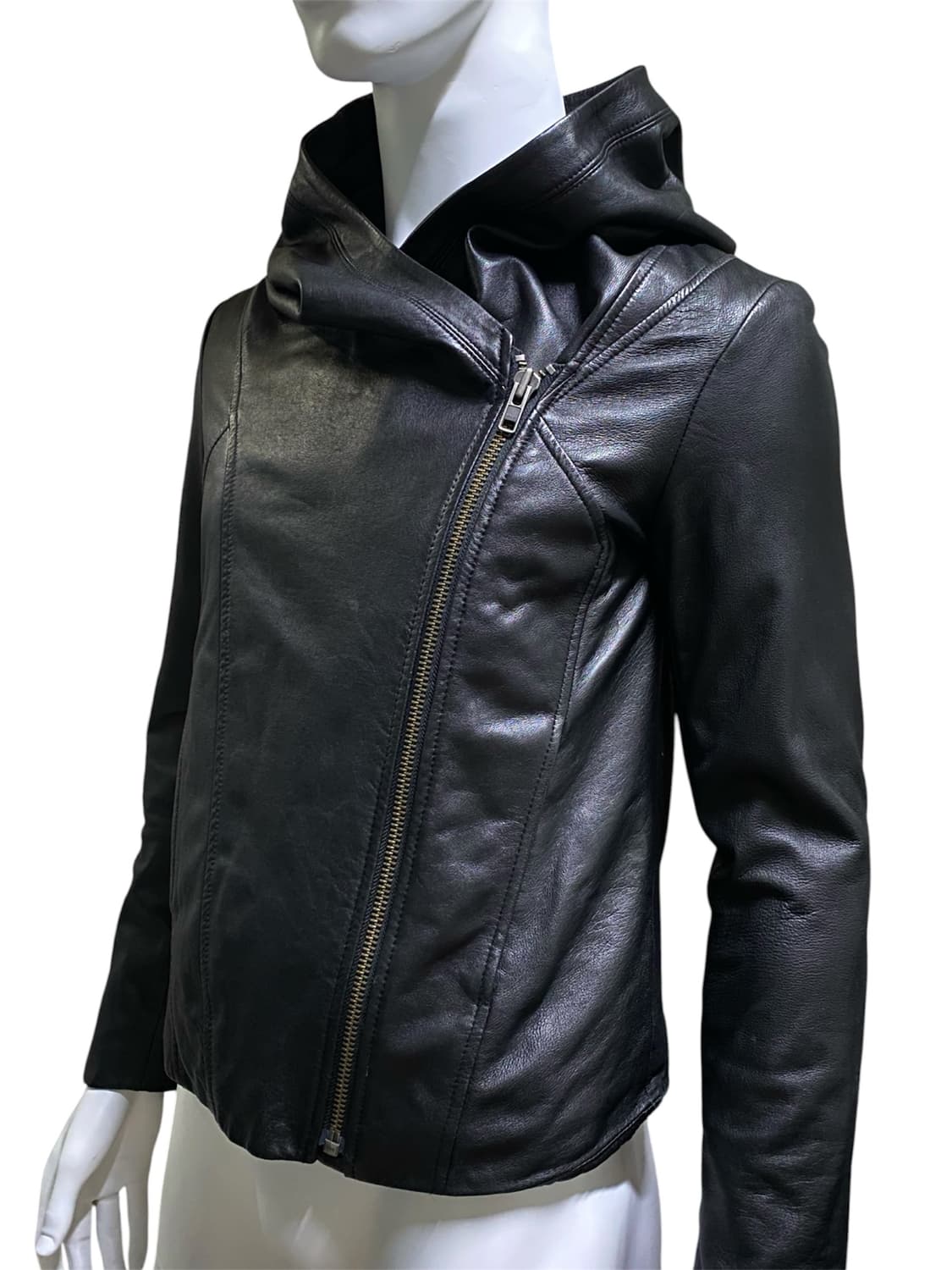 Asymmetric Zip Leather Jacket 상품이미지3
