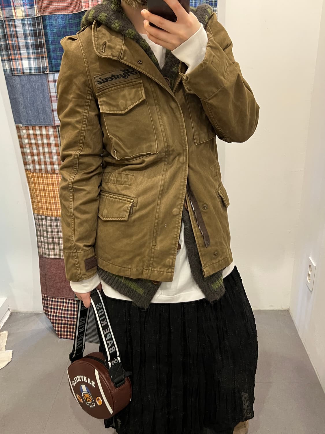 히스테릭 글래머 카키 핑크 야상 상품이미지6