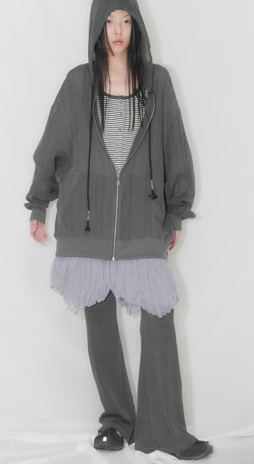 TENSEDANCE Eyelet boot-cut pants_charcoa 상품이미지2