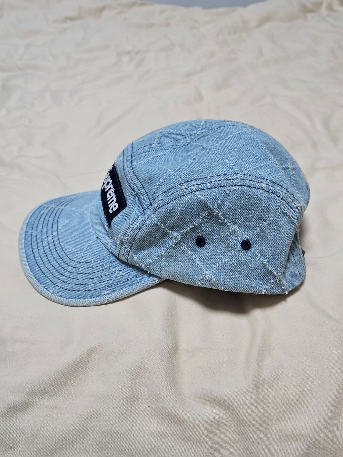 슈프림 펀치드 데님 캠프캡 워시드 인디고 상품이미지2