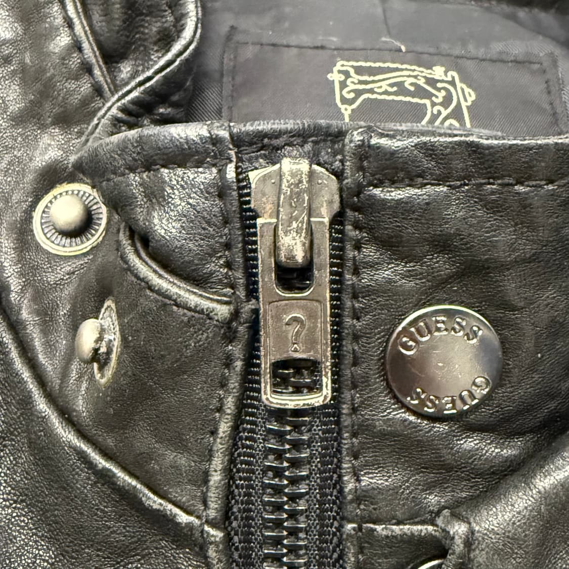 [정품/M] 게스 블랙 레더 라이더 자켓 가죽자켓 b10 상품이미지5