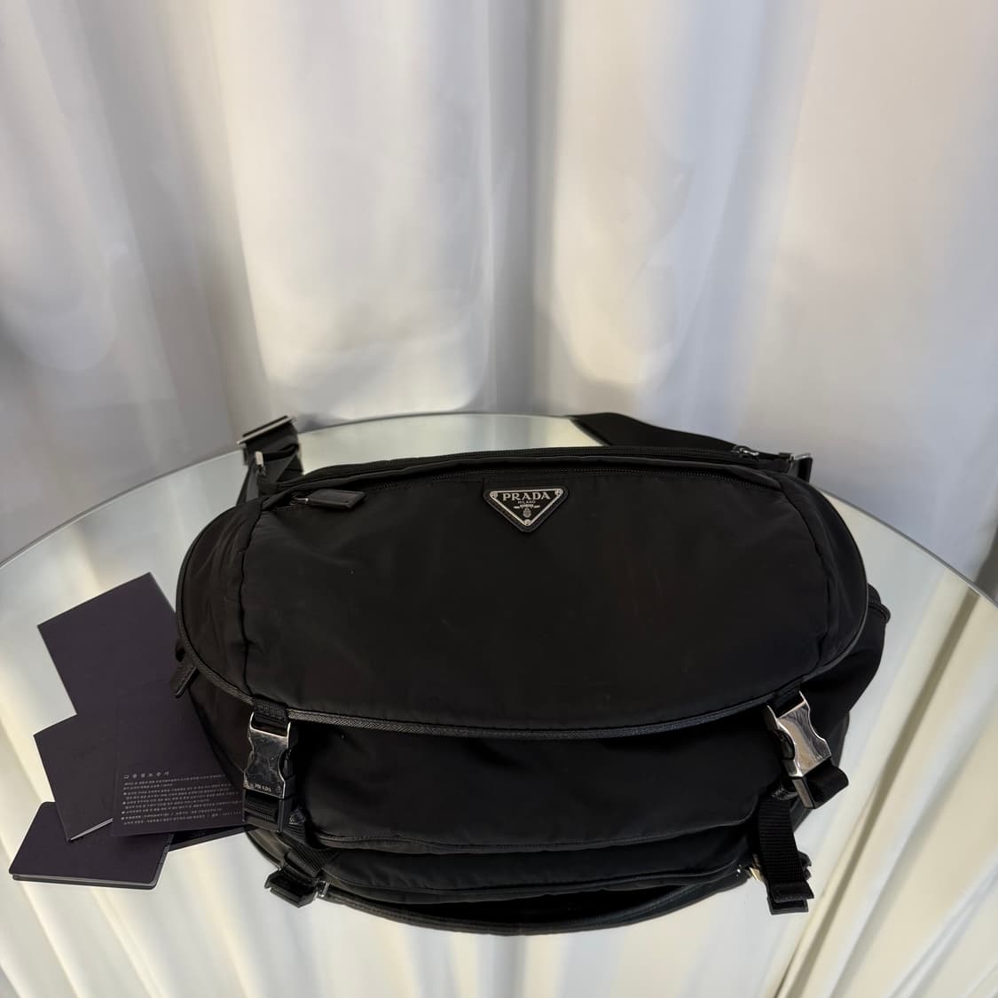 [정품] 프라다 리나일론 바이커백 2VH991 블랙 상품이미지3