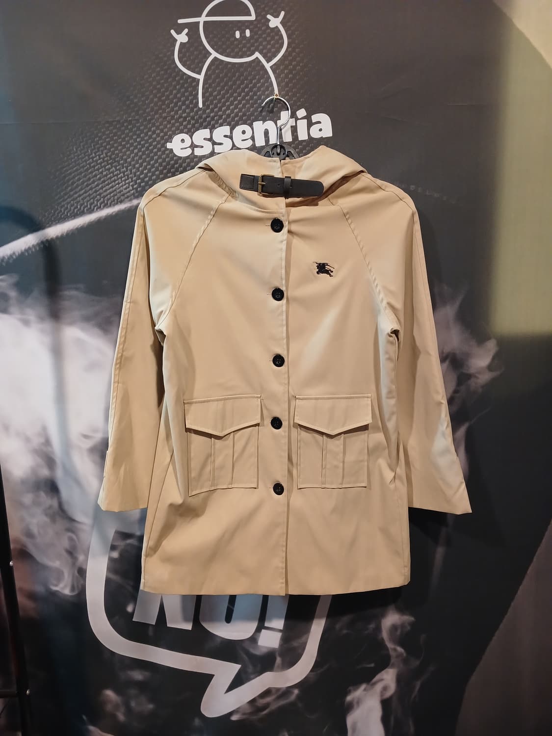 후드 트렌치 코트 베이지 상품이미지1