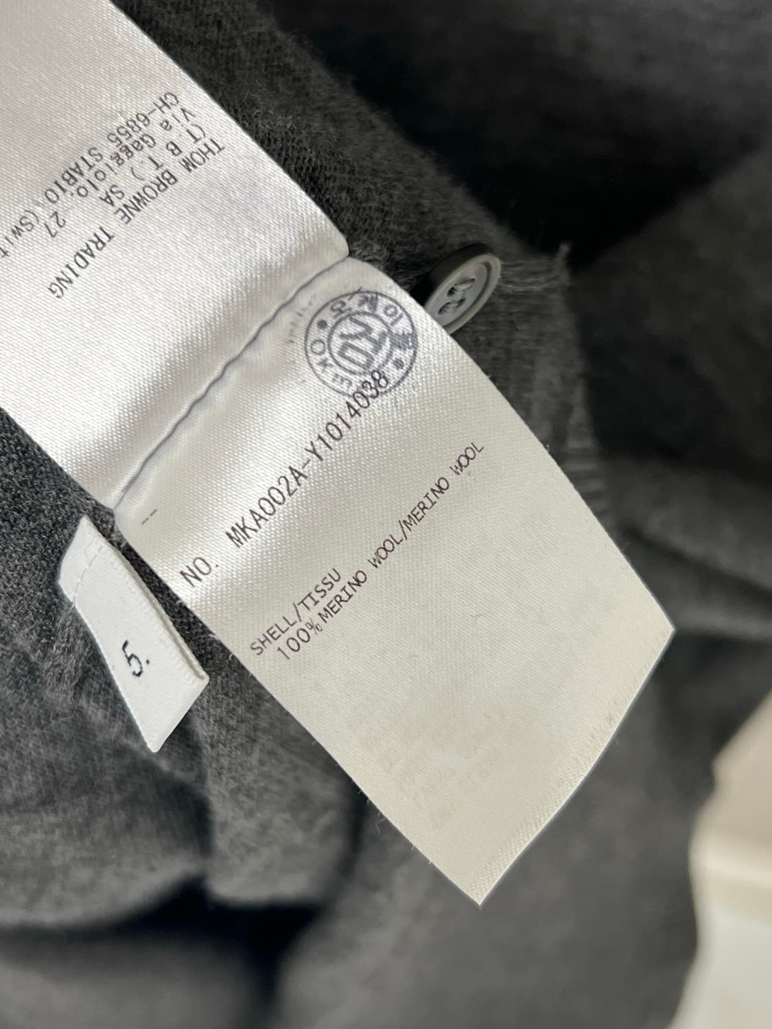 [정품] 새상품급 / 5 톰브라운 사선 메리노울니트 그레이 상품이미지8