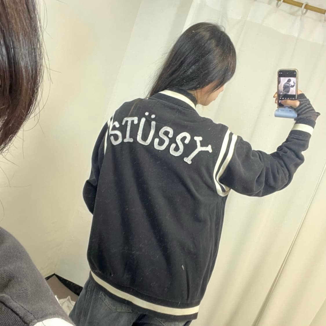 Stussy Skull Embroidery Varsity Jacket   상품이미지3