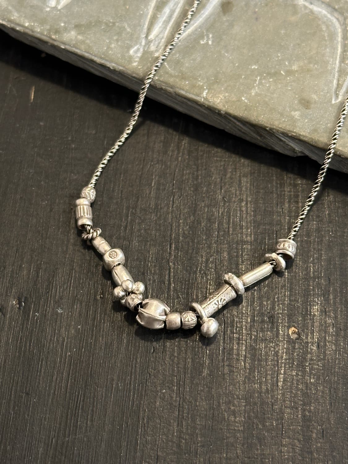 Musta karensilver mix Necklace 상품이미지1