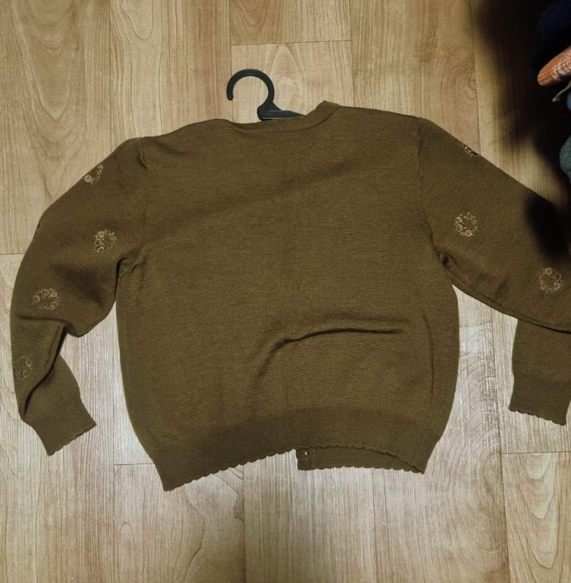 빈티지 플라워 자수 가디건 브라운 모리걸 상품이미지2