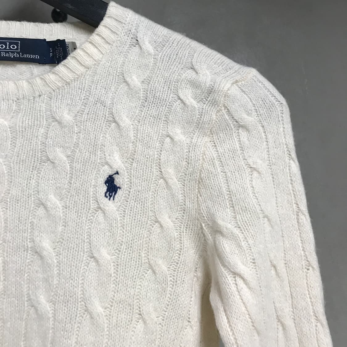 폴로 랄프로렌 QR 케이블 니트 아이보리 S(W) 상품이미지4