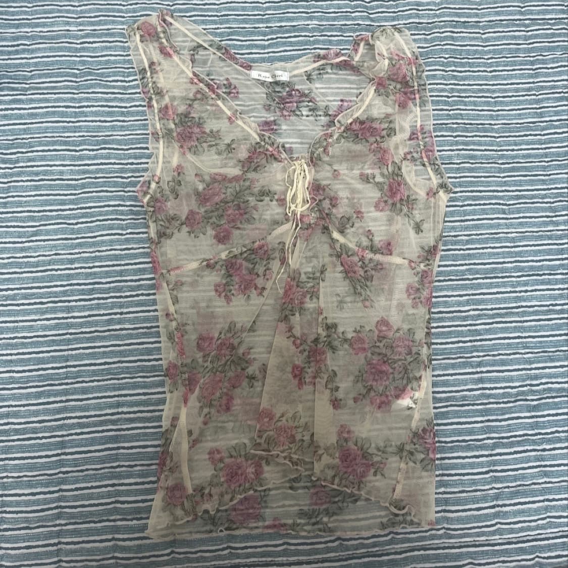 Rosa Cheri 로사 체리 시스루 나시 블라우스 빈티지히메라떼갸루모리 상품이미지1