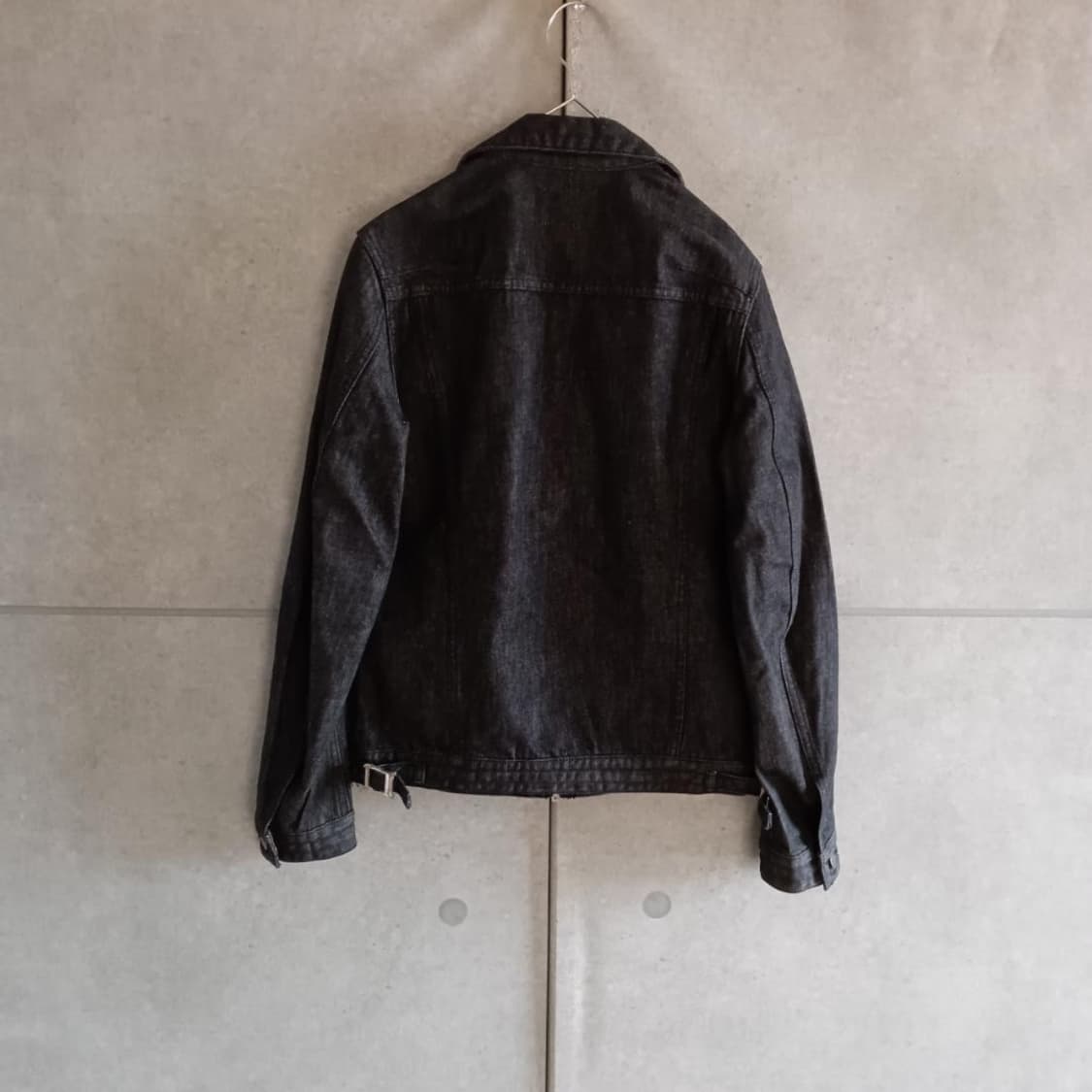 넘버나인 다크 그레이 데님 지퍼 자켓 상품이미지2