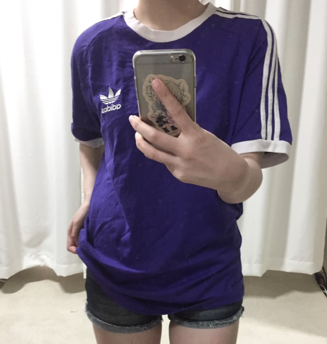 아디다스 퍼플 링거 트랙탑 반팔 티셔츠 상품이미지1