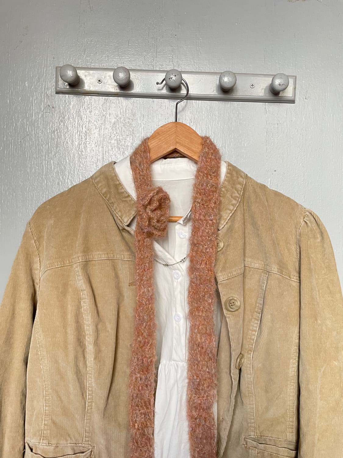 모헤어 플라워 스카프(애쉬 핑크) 상품이미지2