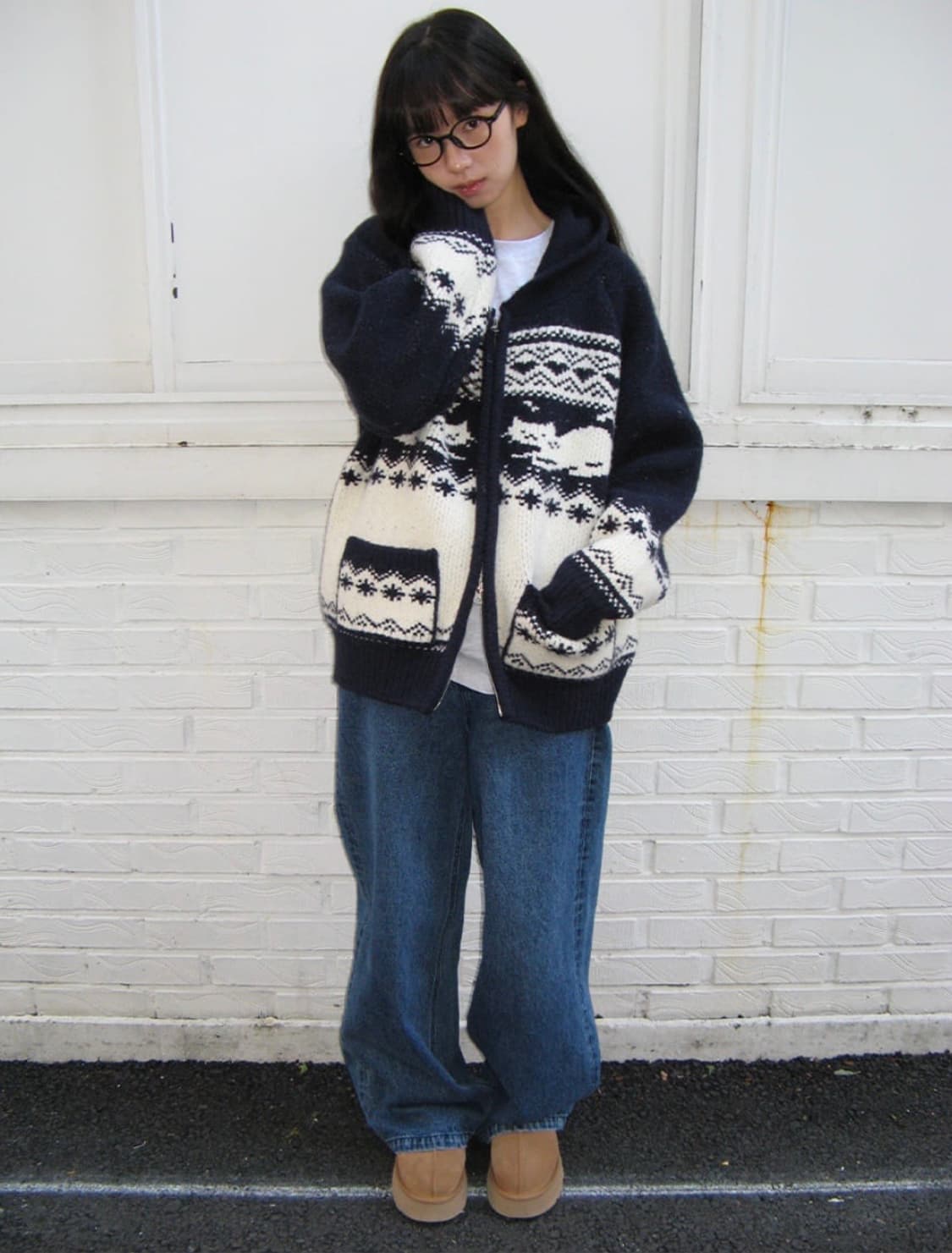 론론 니트집업 상품이미지1