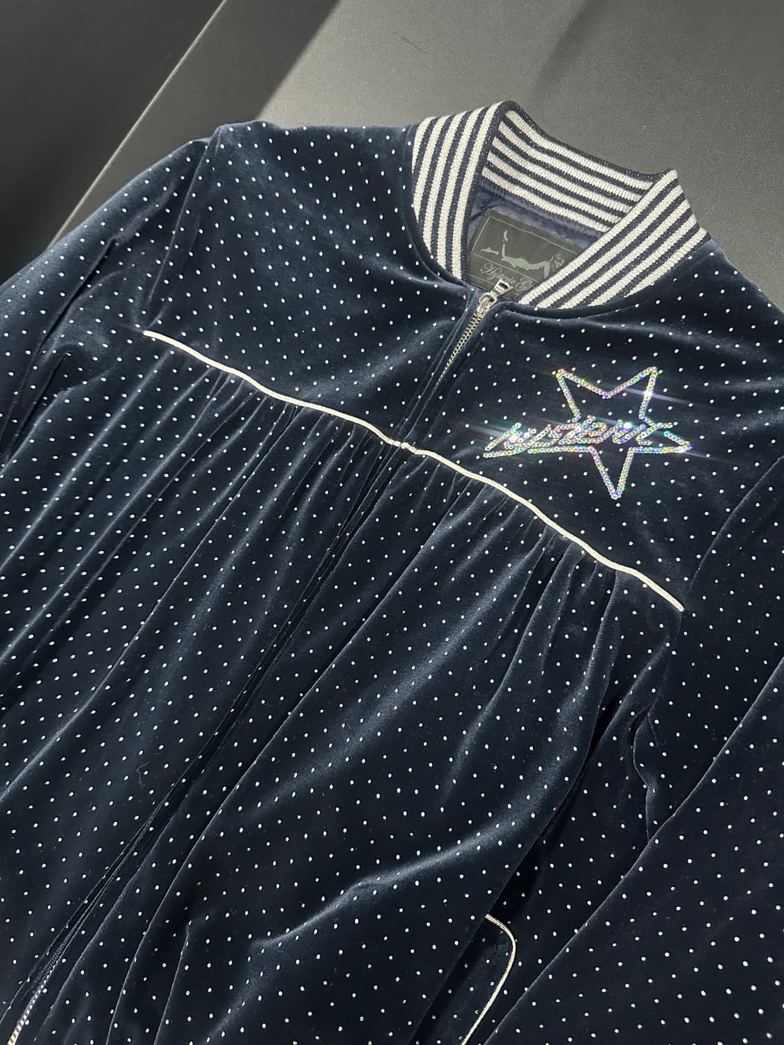히스테릭 글래머 스팽글 별 도트 누빔 봄버 자켓 상품이미지4