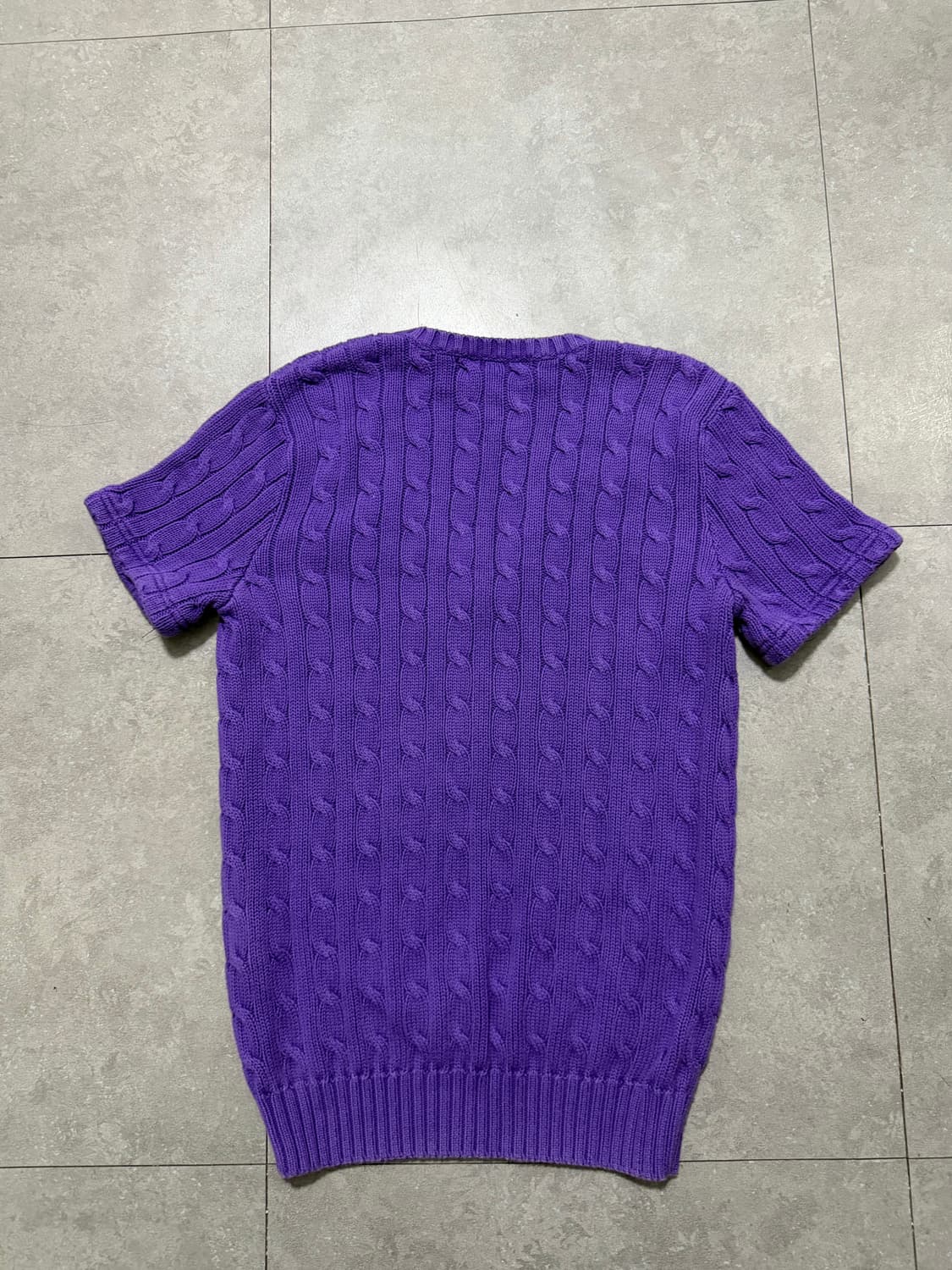 랄프로렌 폴로 퍼플 컬러 케이블 니트 빈티지 숏슬리브 55size   상품이미지6