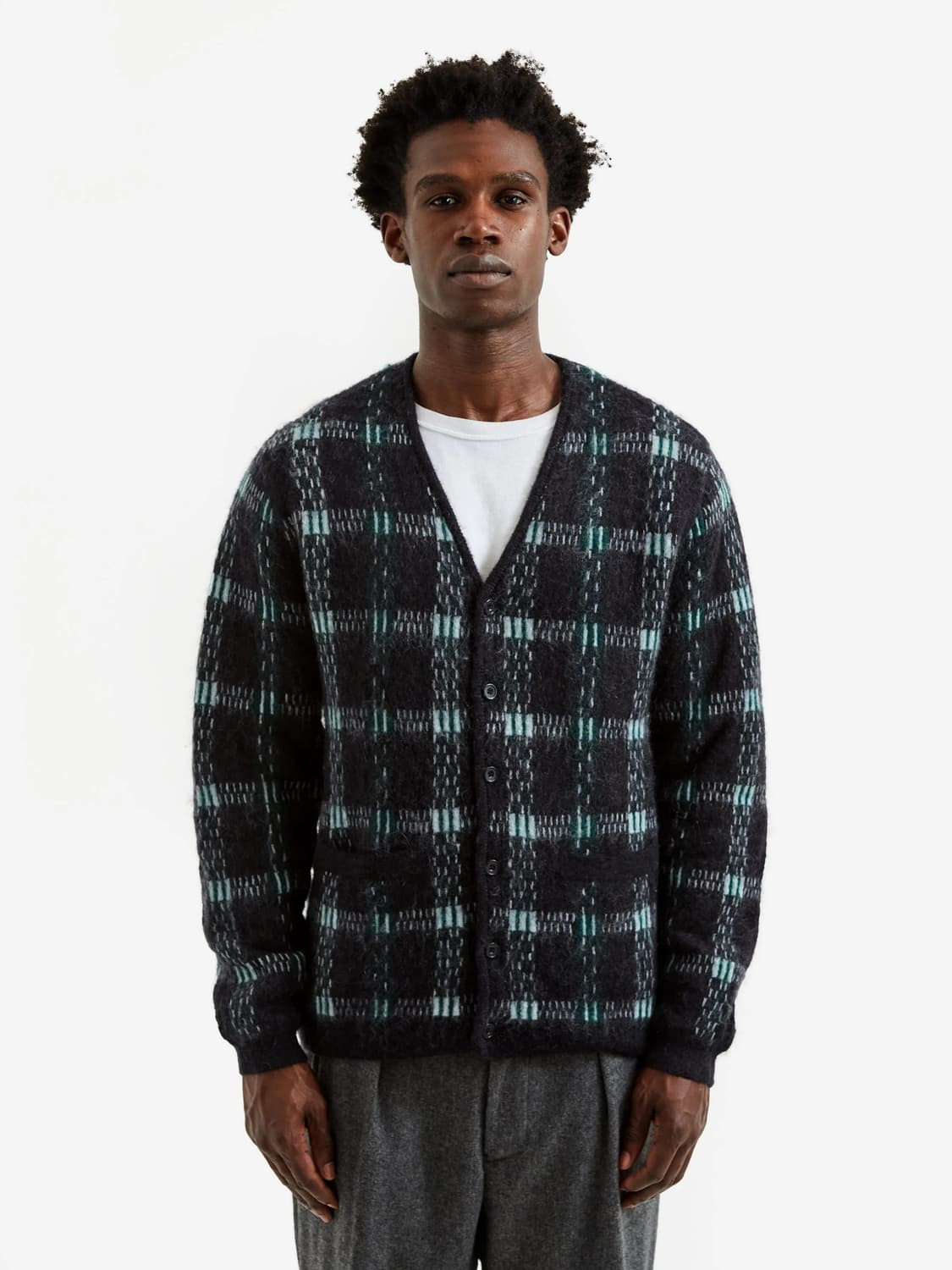 BEAMS PLUS Mohair Check Cardigan 상품이미지6