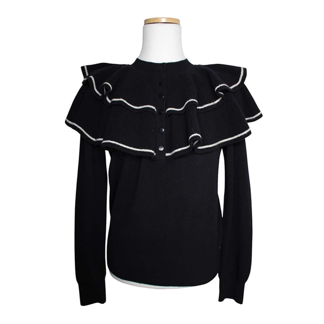 산드로 미드나잇블루 프릴 니트 상의 44, 55 상품이미지1