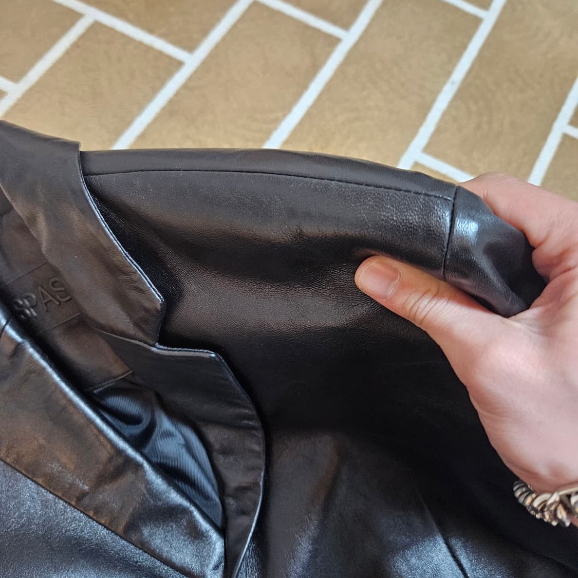 SPASSO 00's 빈티지 양가죽 3버튼 블레이져 자켓 L size 상품이미지5