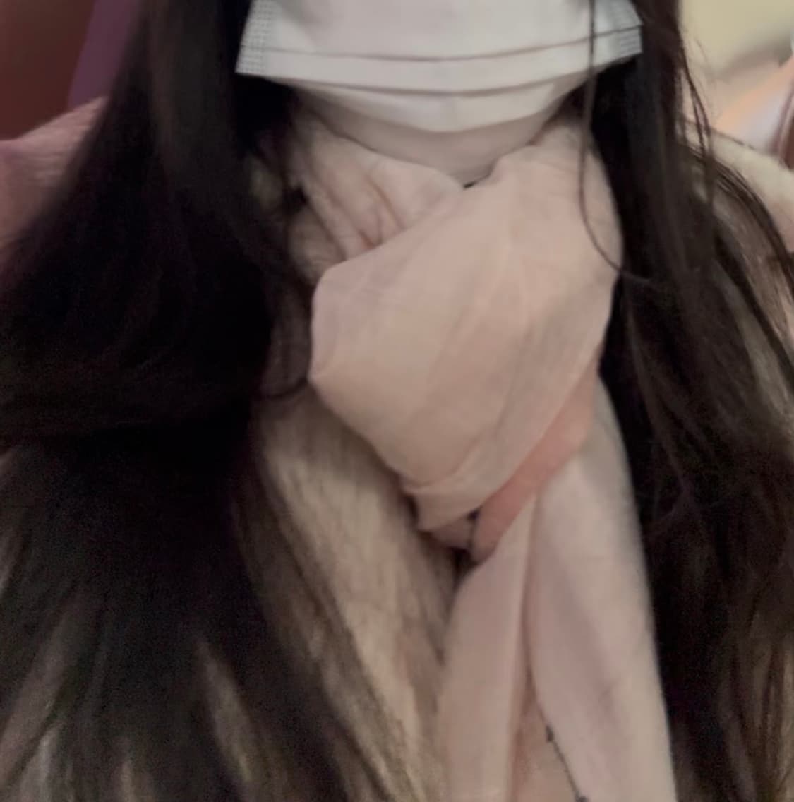 모리걸 빈티지 핑크 머플러 상품이미지2