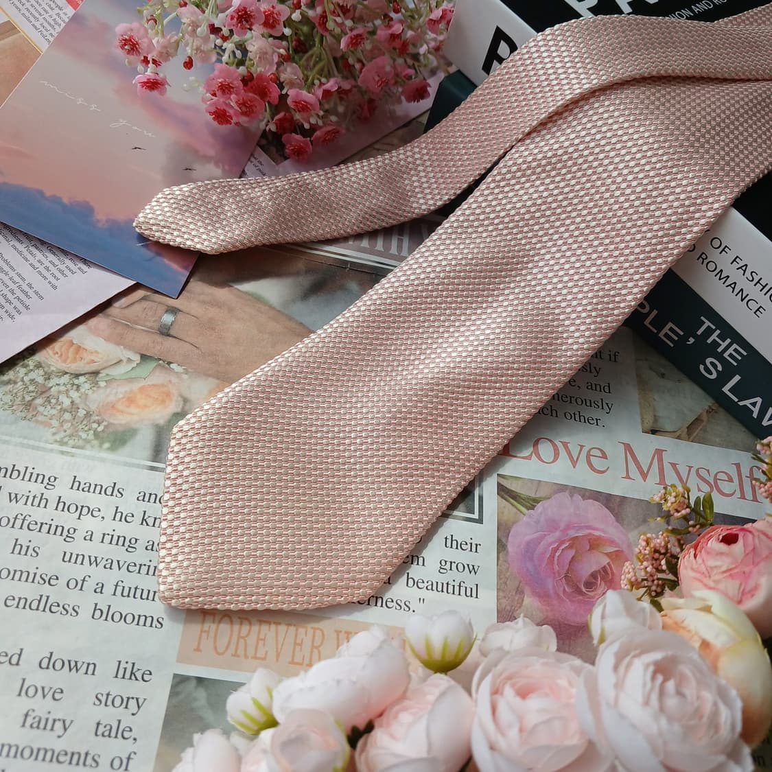 ALTEA 알테아 핑크 직조 패턴 넥타이 9.5cm A+등급 E1079
 상품이미지5