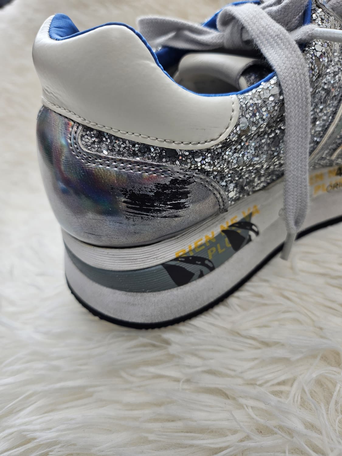 프리미아타 여성 실버 글리터 스니커즈 38 상품이미지5