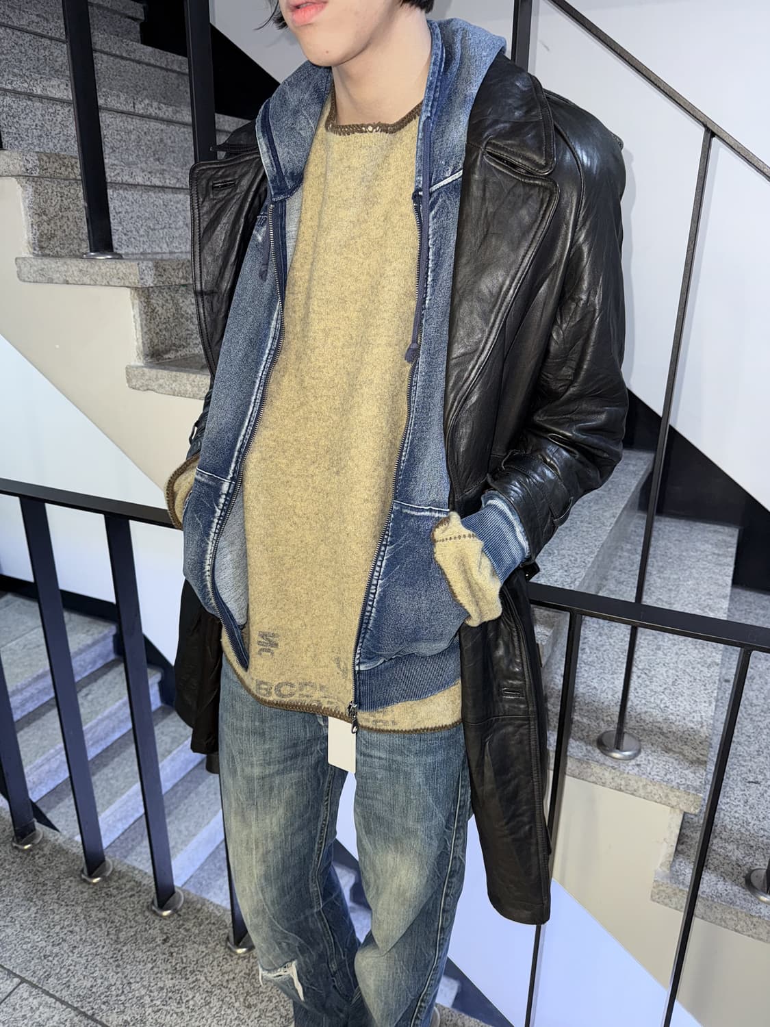 real leather double coat 상품이미지2