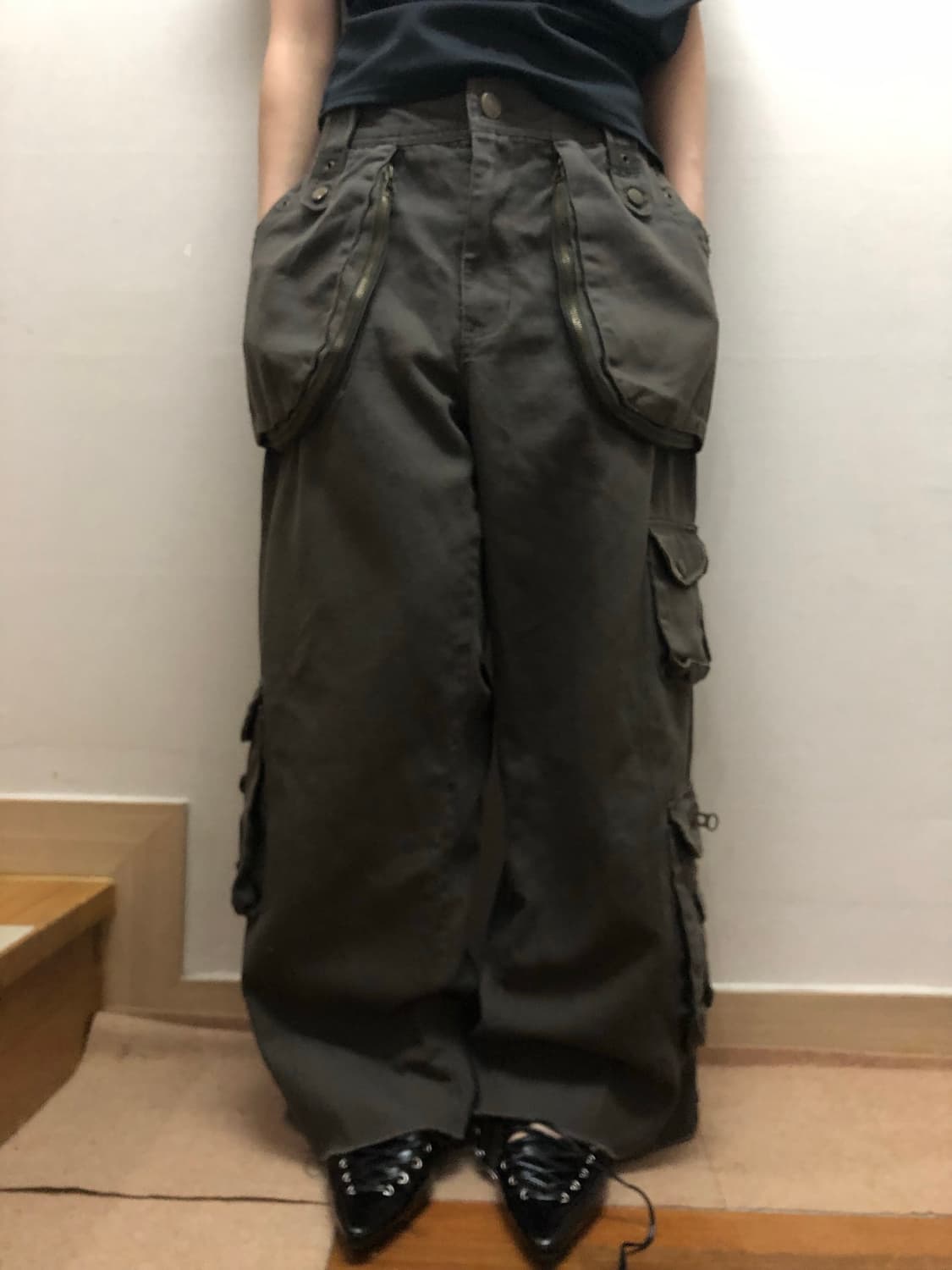 빈티지 그레이 펑크 빅 포켓 팬츠 상품이미지8