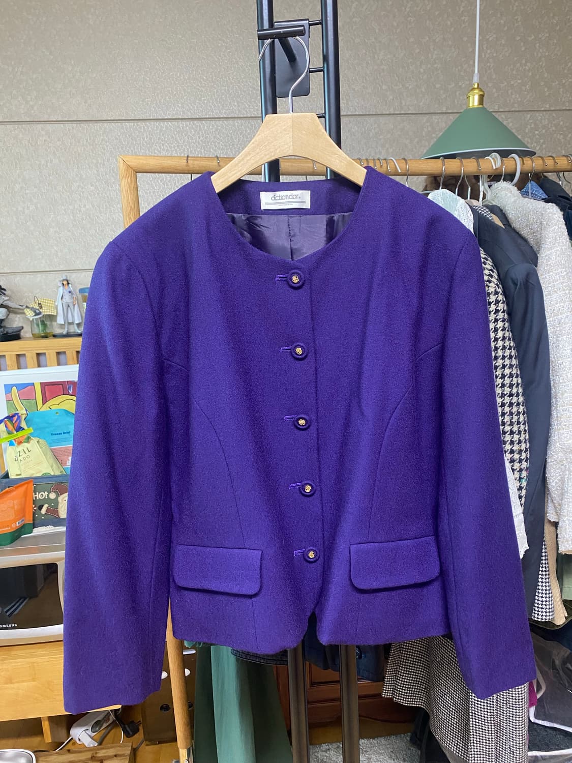 dictiondor 퍼플 울 금장 버튼 자켓 상품이미지2