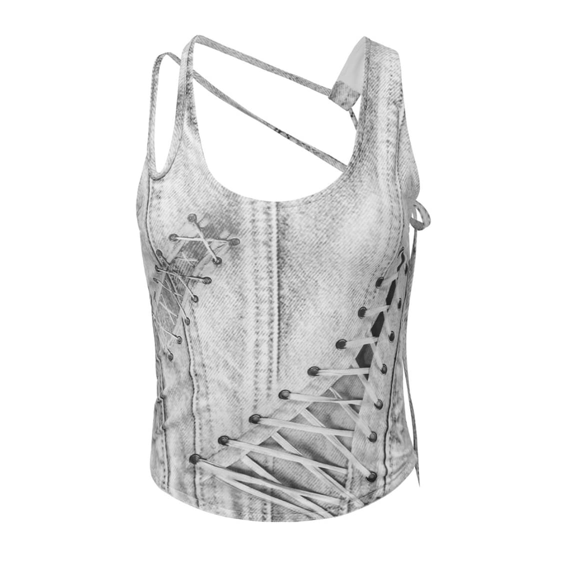 SET•나체 RACE UP PRINTED SLEEVELESS+PANTS 상품이미지4
