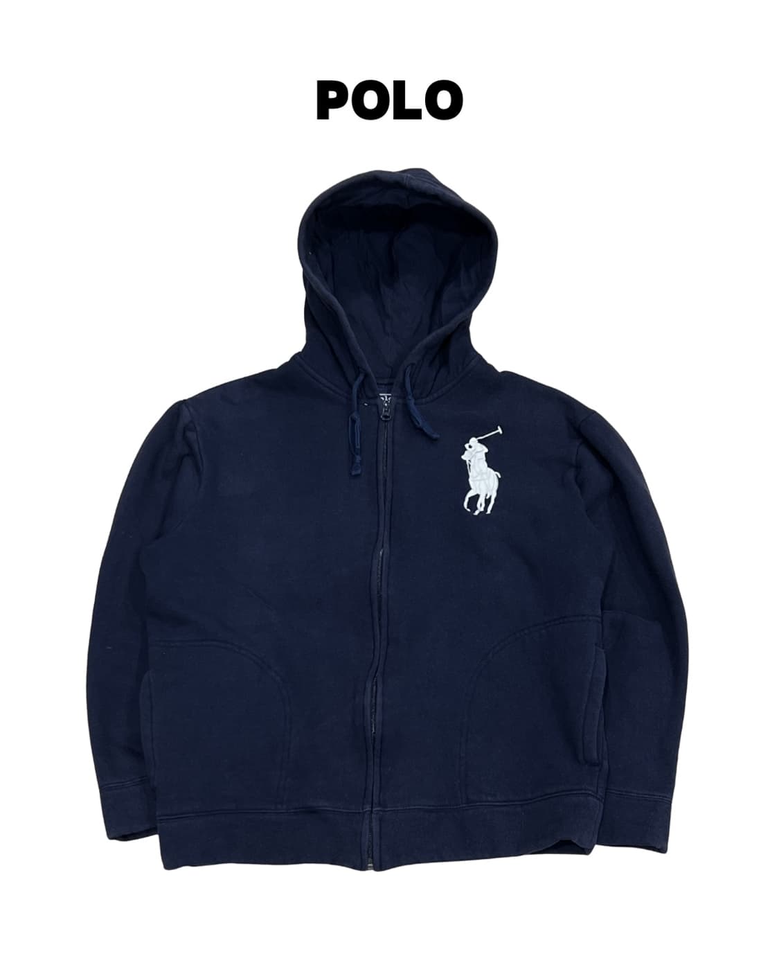 (M) 폴로랄프로렌 올드스쿨 빅포니 후드집업 네이비 상품이미지1