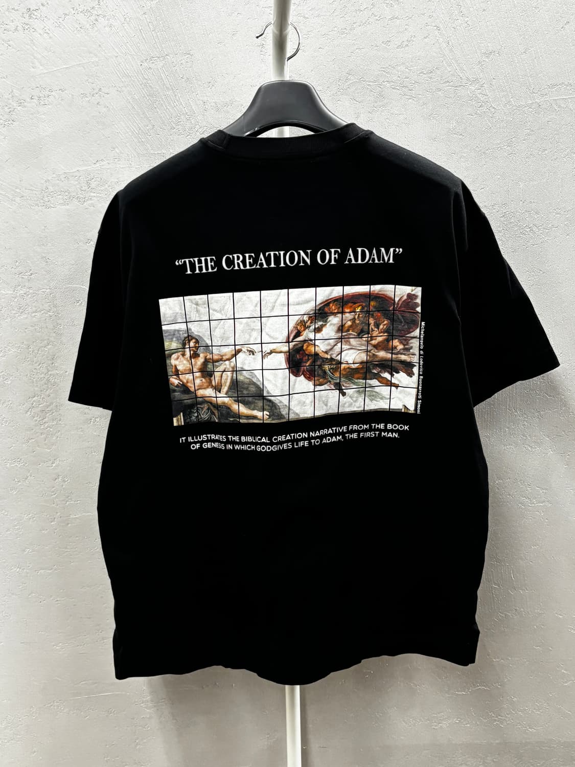 ZIO SONGZIO 아담 창조 반팔 티셔츠 블랙 100 상품이미지7