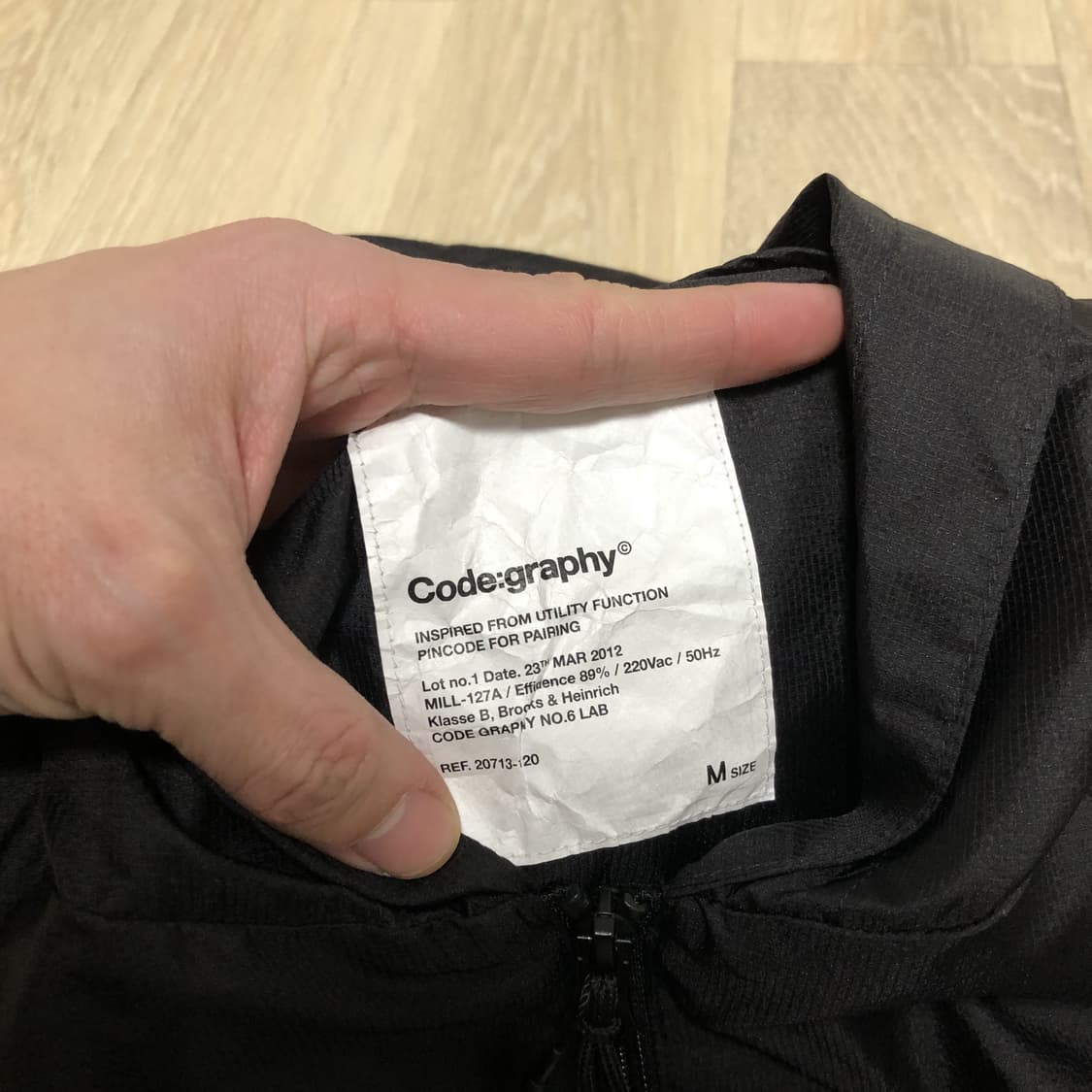 (우먼스 M) 새상품 코드그라피 WAVE 로고 심볼 시스루 반팔 후드집업 상품이미지4