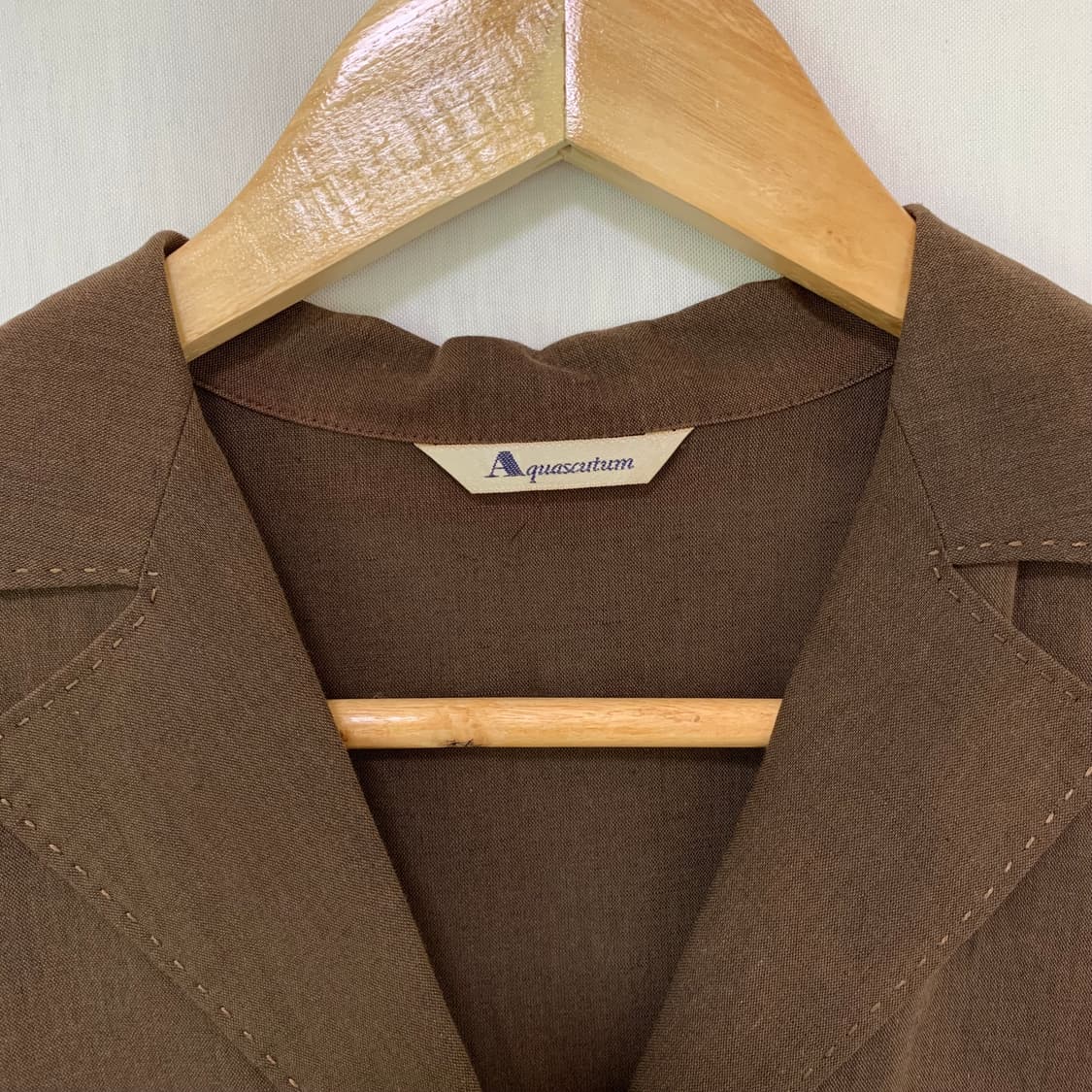 아쿠아스큐텀 브라운 린넨 7부 셔츠 자켓 빈티지 여성 상품이미지8