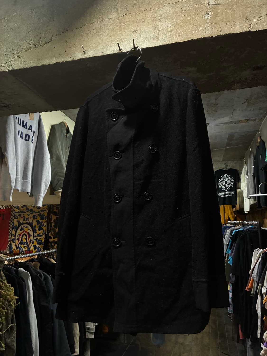 armani 아르마니 모직 & 코튼 믹스 더블 하프 코트  상품이미지1