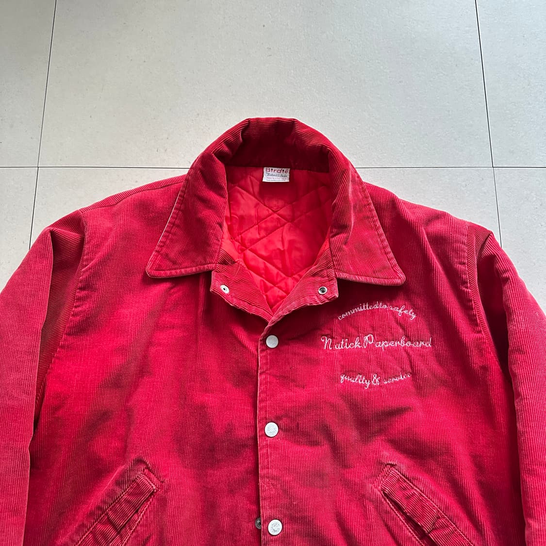 70s USA Birdie 코듀로이 바시티 자켓 레드 L 상품이미지2