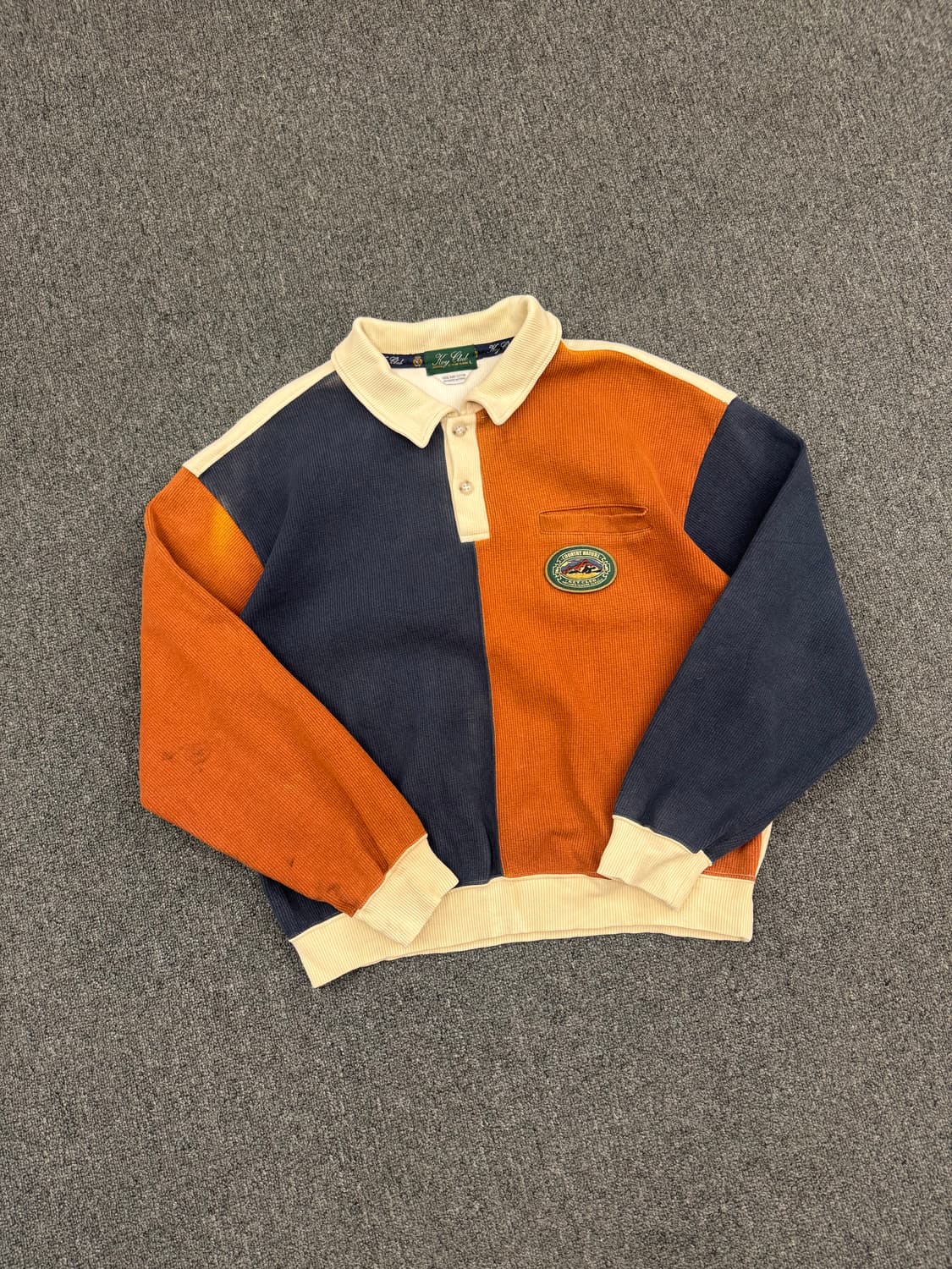 L)Japanese vintage 배색 카라 맨투맨 상품이미지1