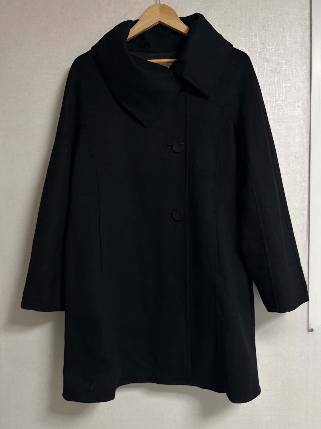 하나에모리 캐시미어100% 블랙 코트 상품이미지1