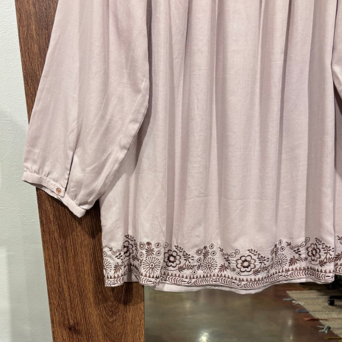 일본 빈티지 인디핑크 루즈핏 자수 모리걸 블라우스 상품이미지7