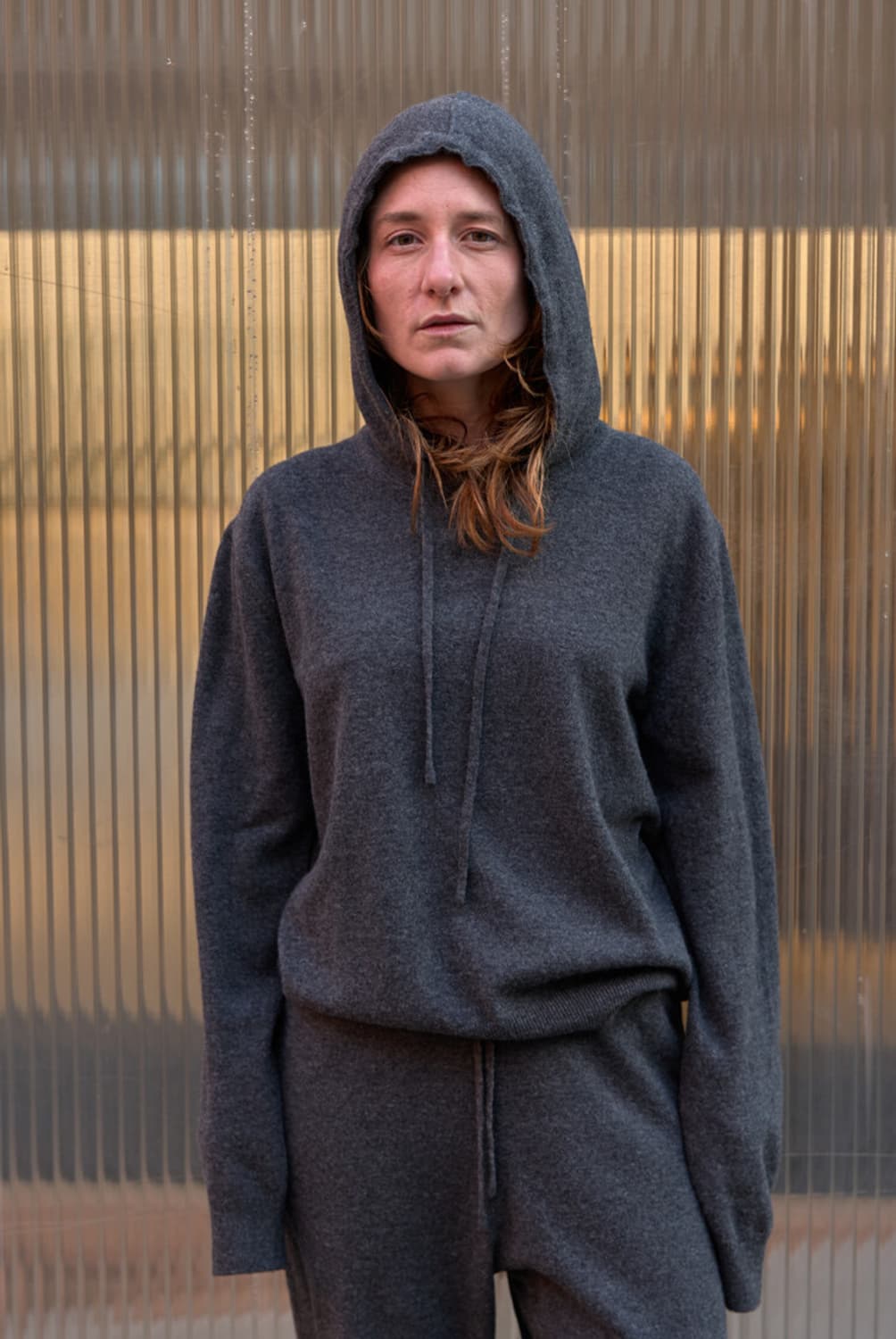 [2] 머듈 후드 니트 그레이 상품이미지1