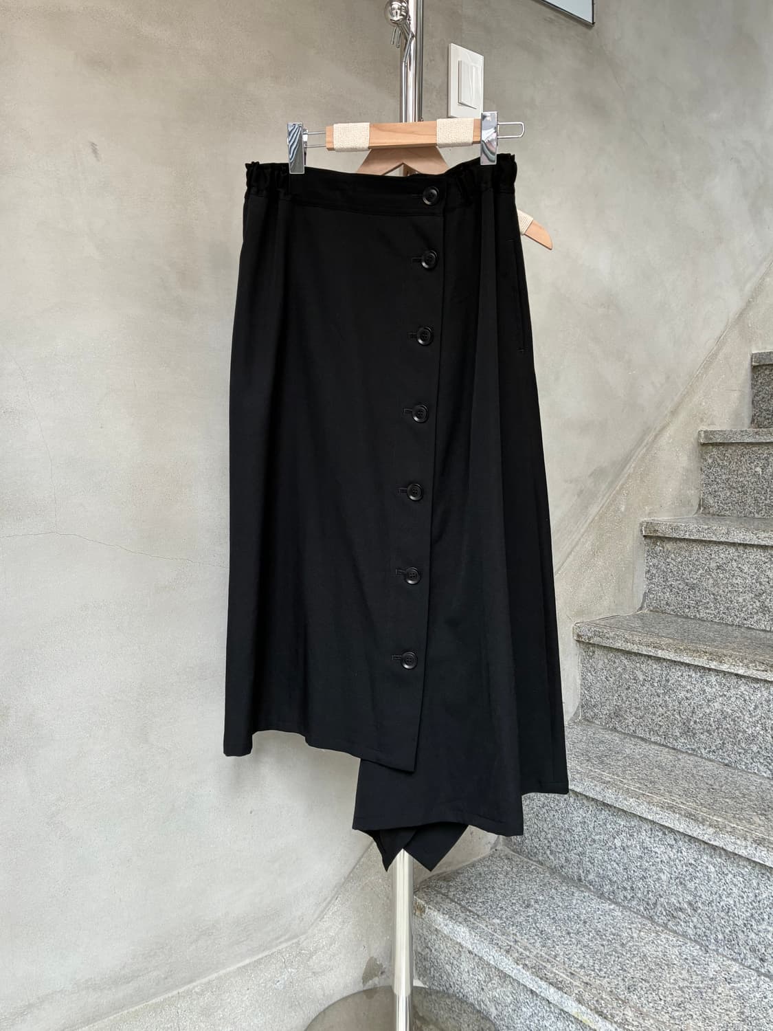 요지 야마모토 와이즈 버튼 스커트 상품이미지4