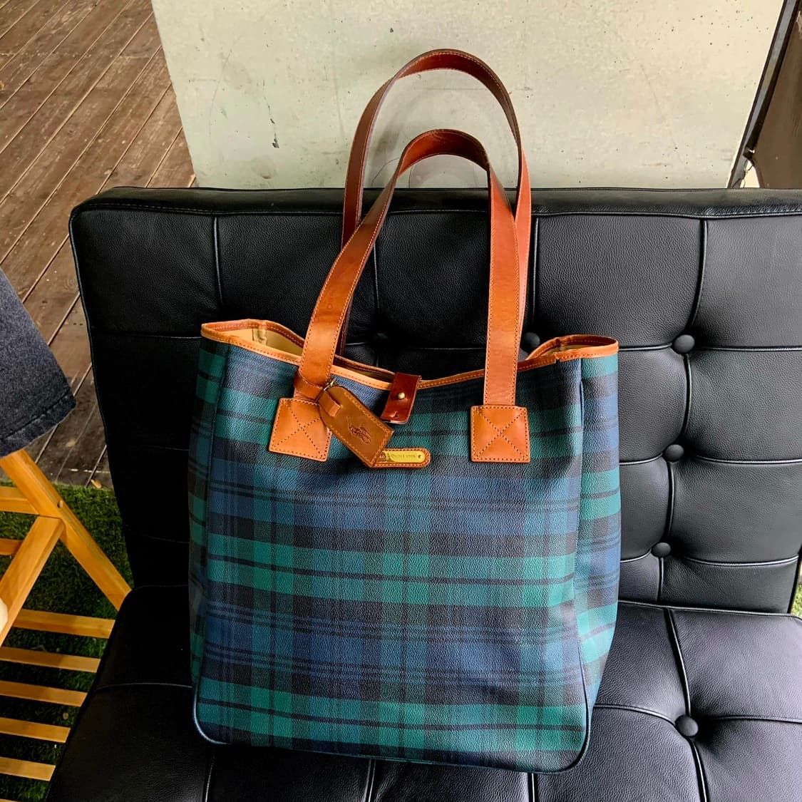 폴로랄프로렌 블랙와치 타탄체크 토트백 상품이미지1