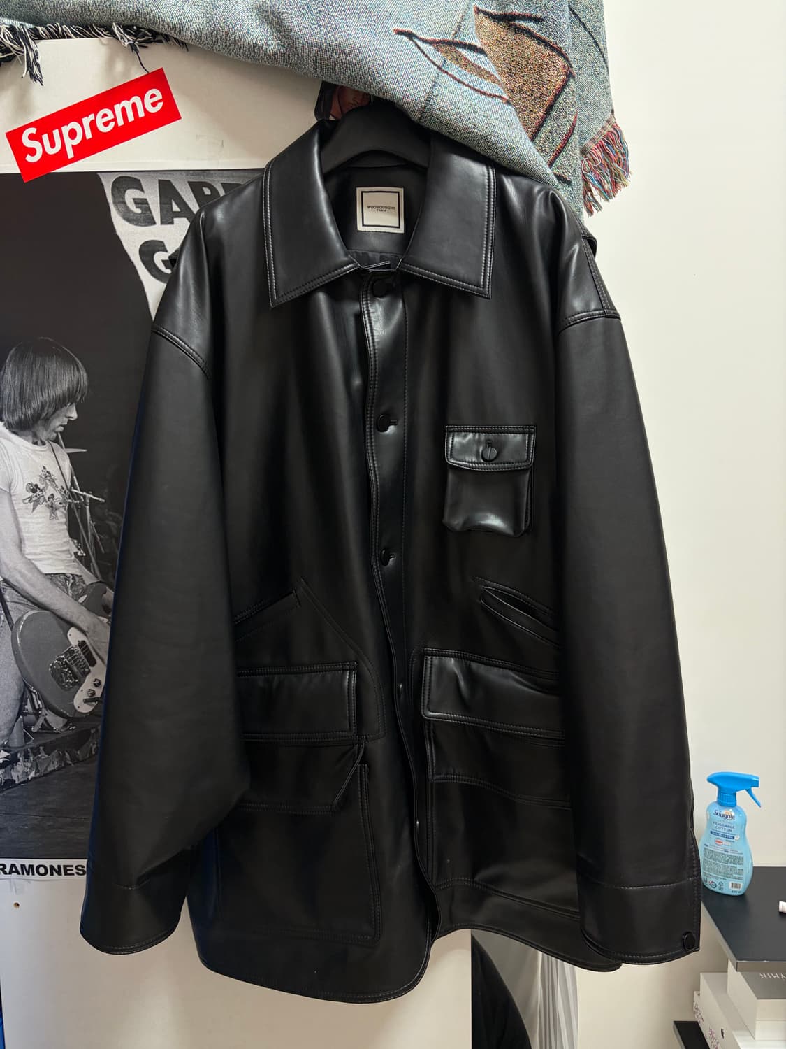 우영미 하드웨이 블랙 페이스 레더 자켓 상품이미지6