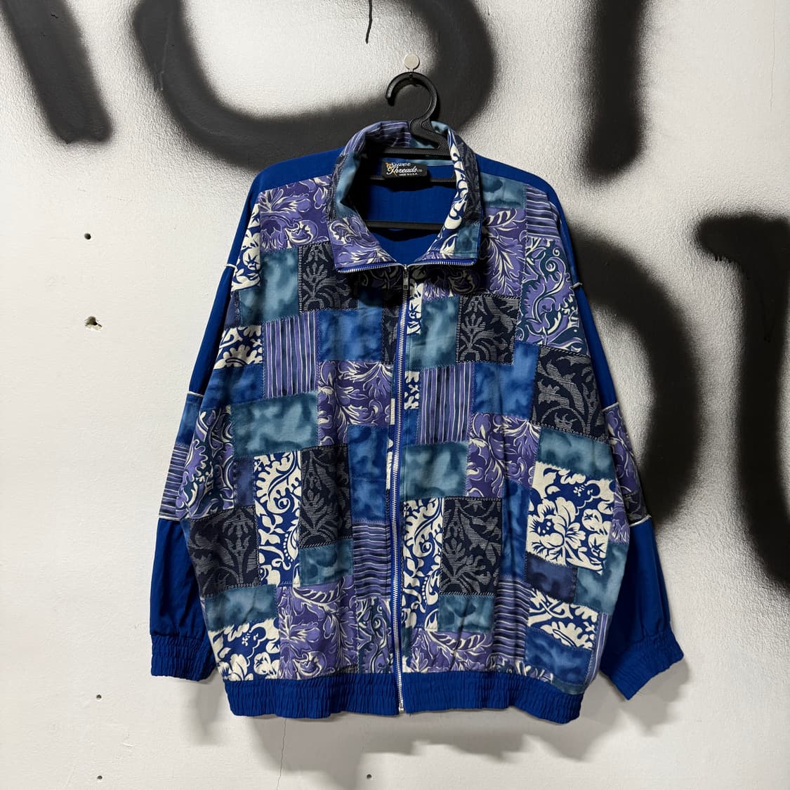 VTG 빈티지 USA 반다나 패치 에스닉 패턴 우븐 집업 자켓 상품이미지1