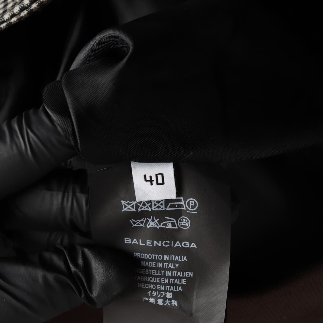 발렌시아가 머플러 타이 울 체크 패턴 봄버 재킷 헤링턴 자켓 상품이미지5