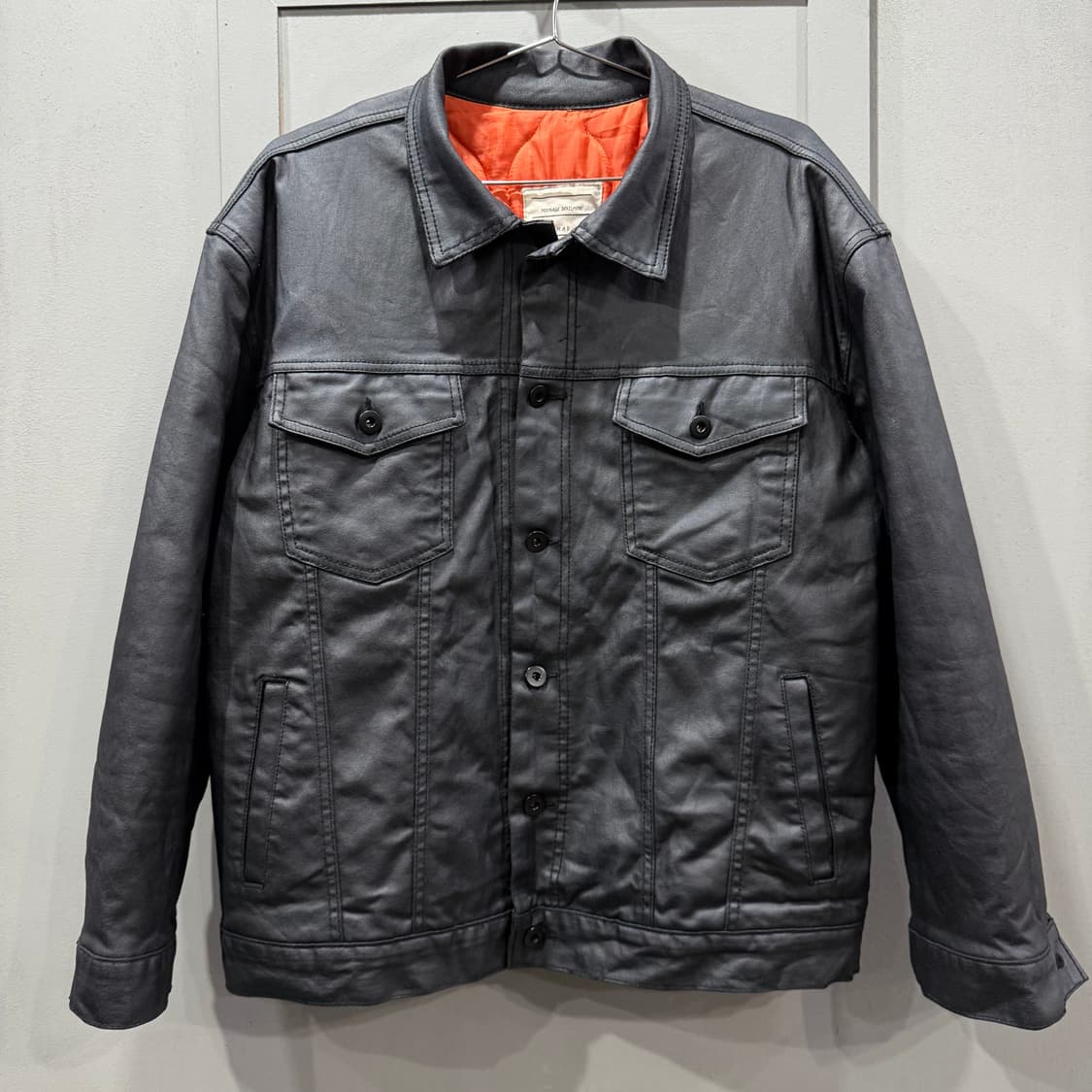 M 일본빈티지 블랙 코팅 트러커 자켓 상품이미지1